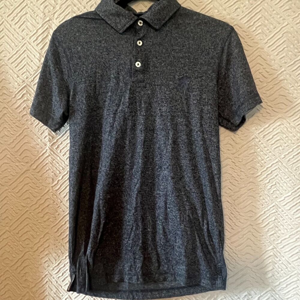 Rugby University Business Casual Polo Shirt Heather Blue/Gray Men's Sz S EUC